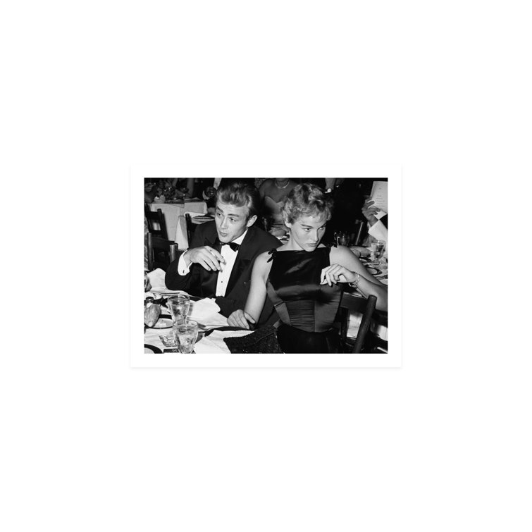 Frank Worth James Dean And Ursula Andress At Oscar Dinner On Paper by Frank Worth Print